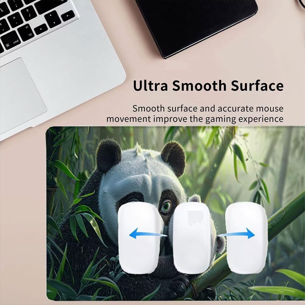 Alfombrilla Ratón XXL Alfombrilla Escritorio 1800x900mm Mouse Pad Mejora la Precisión y la Velocidad con Base de Goma Antideslizante y Bordes Cosidos Duradera Cómoda, Juegos (Bambú Panda) xR8-866