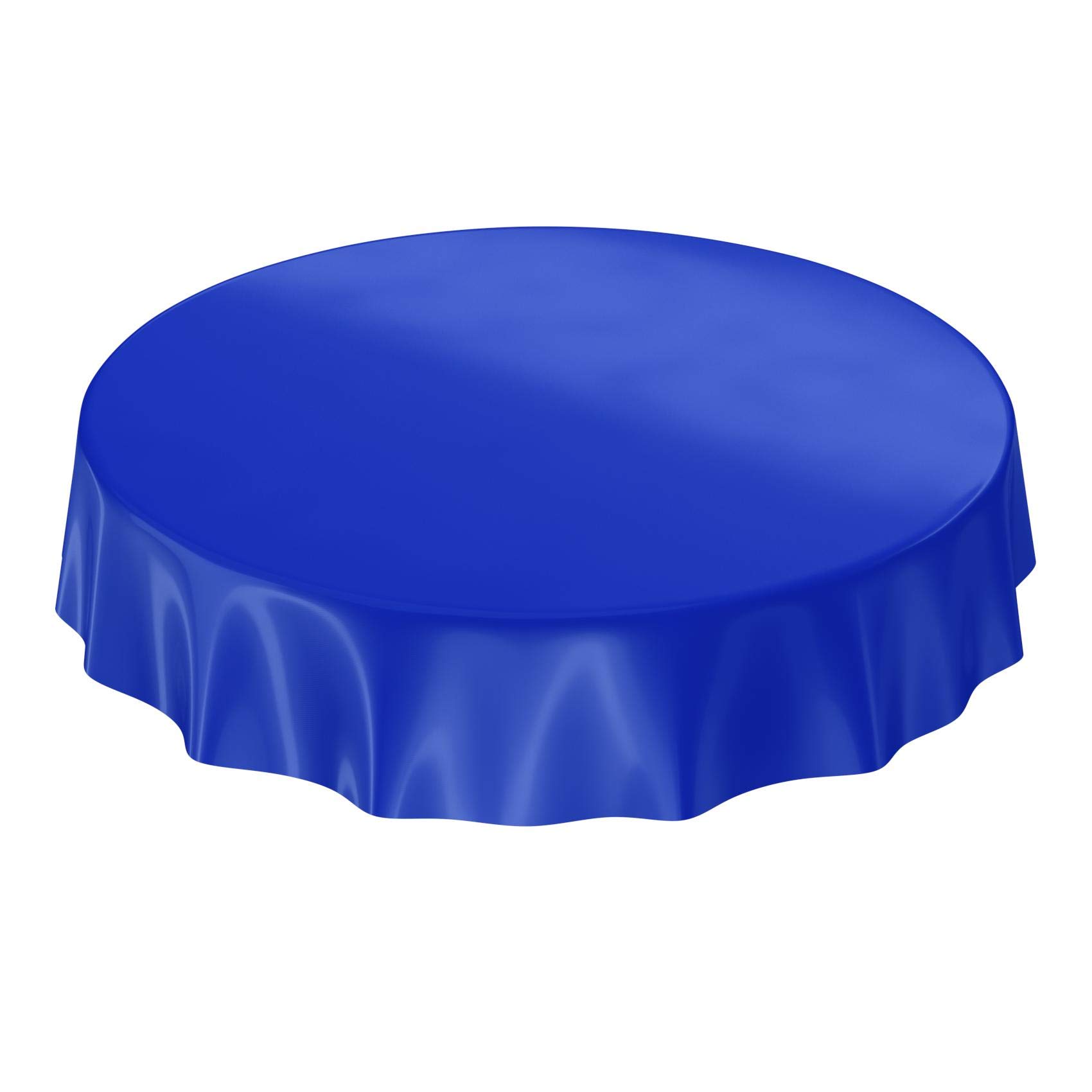 Wachstuchtischdecke Wachstuch abwaschbare Tischdecke Uni Glanz Einfarbig Dunkelblau Schnittkante Rund 120cm
