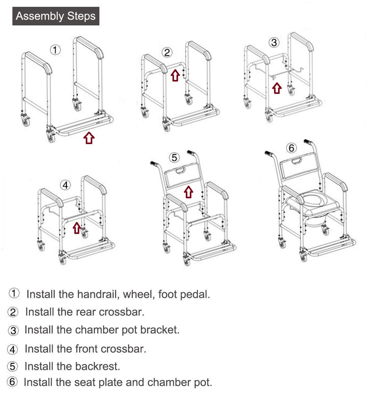 HEALTHLINE Healthline - Silla de ducha acolchada con ruedas de Healthline, inodoro médico, silla de ducha con ruedas (frenos de 4 ruedas), respaldo acolchado y asiento