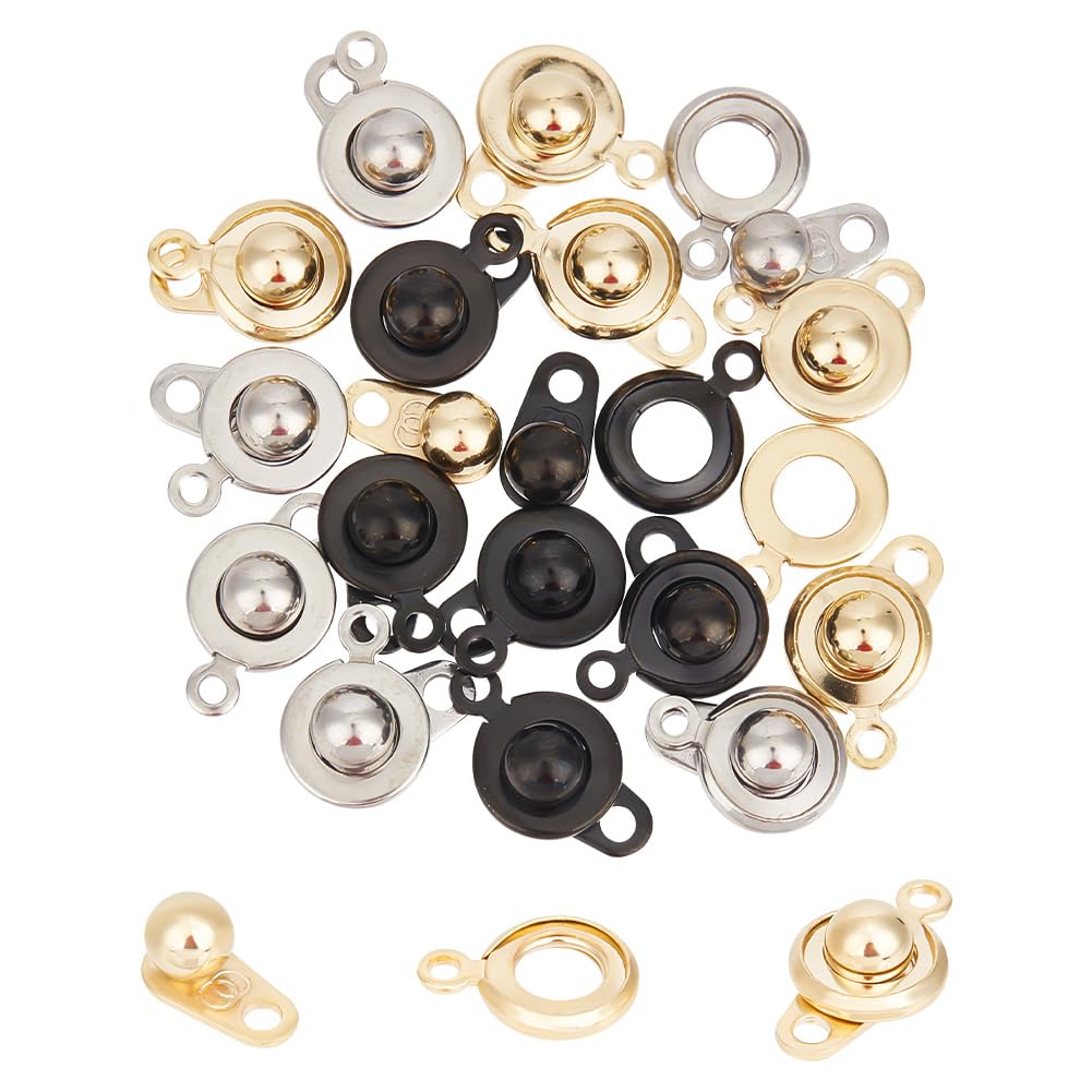 20 Set Moschettoni A Scatto In Acciaio Inox 15 Mm | 10 Oro + 10 Argento | Chiusure Per Gioielli Fai Da Te, Collane E Bracciali