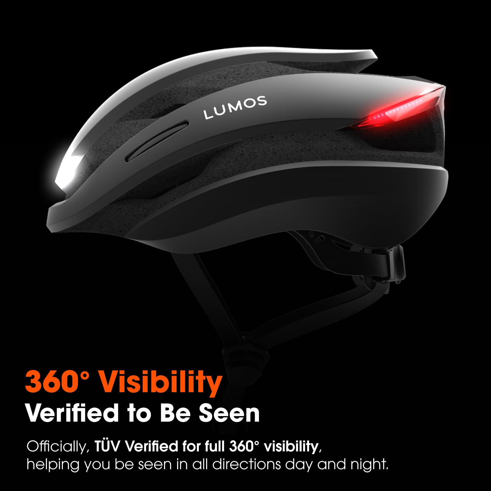 Lumos Ultra inteligentny kask rowerowy, przednie i tylne światło (LED), kierunkowskazy, światła stopu, połączenie Bluetooth, dorośli: mężczyźni, kobiety (Charcoal Black, rozmiar: M-L)