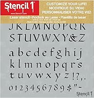 Vista 6 de Stencil1 Calligraphy Letter Stencils 1/2" - Letters & Numbers - Mylar Uppercase and Lowercase Alphabet for Hand Painting, Drawing & Cutting