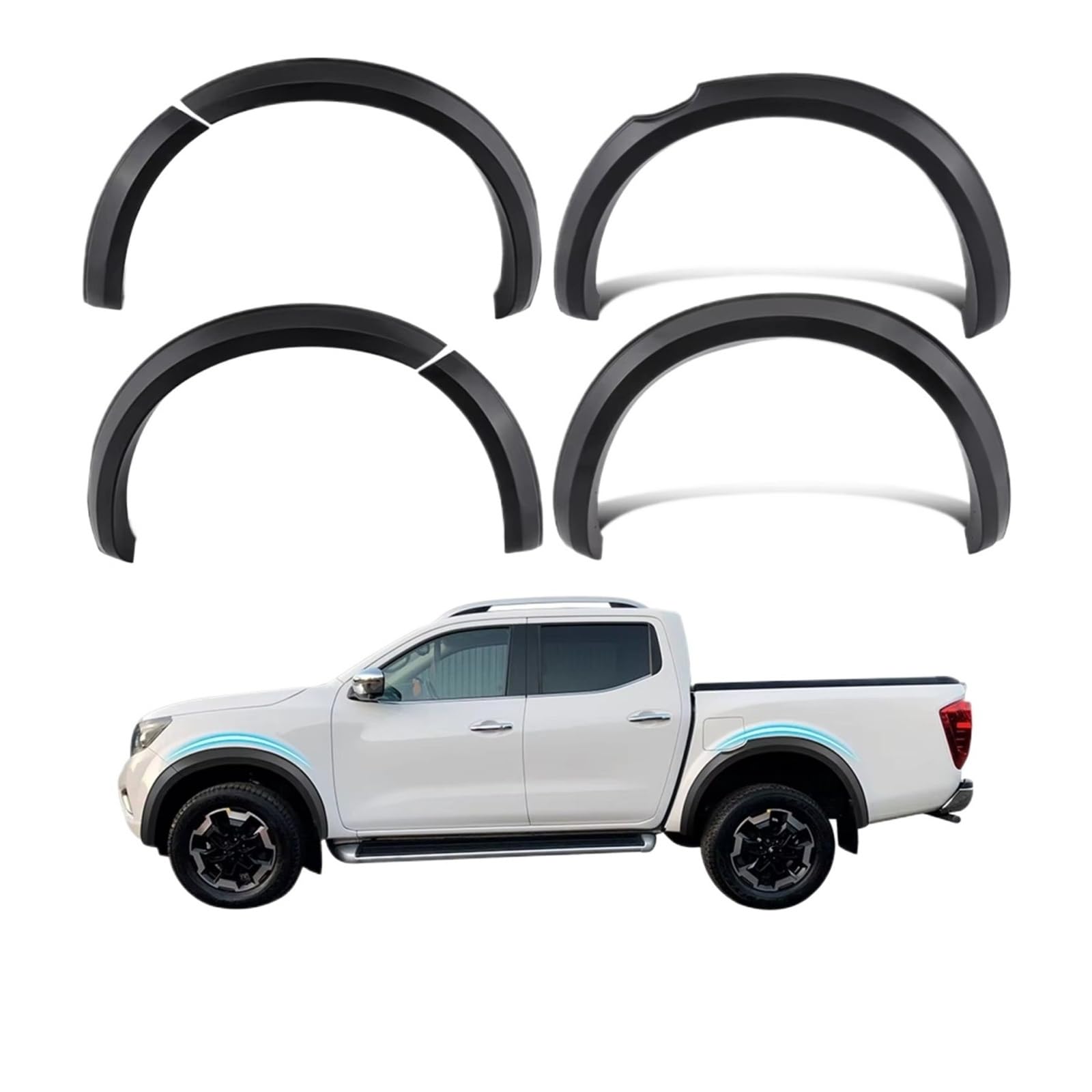 Guardabarros negro mate para Nissan Navara Frontier 2015-2020 7