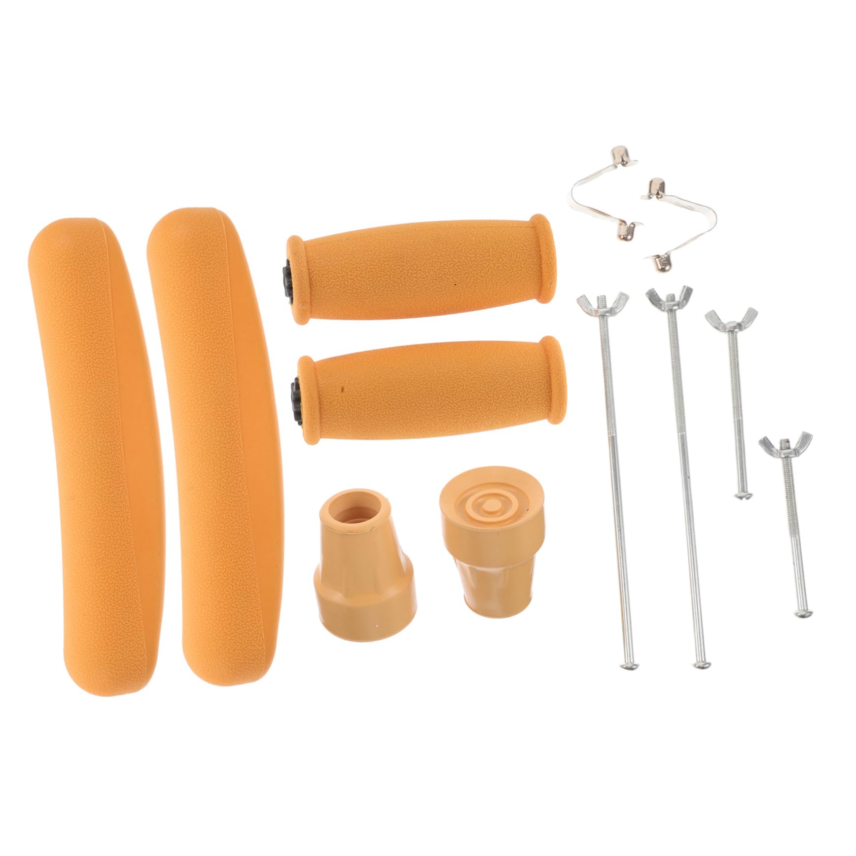 VILLCASE Accessori per Stampelle Gommini Antiscivolo e Cuscinetti Sottoascella in Gomma e Metallo, per Ausilio alla Deambulazione