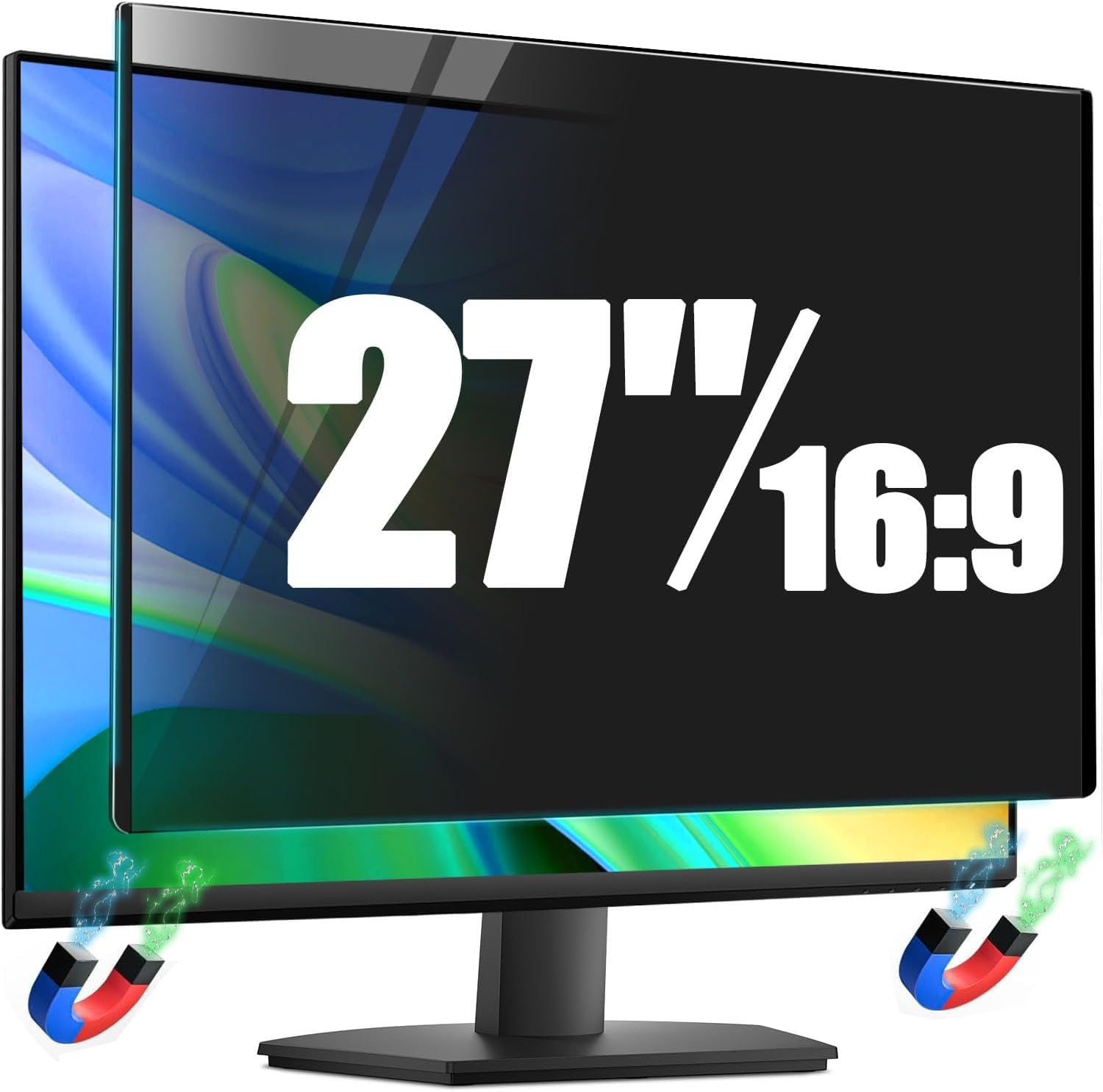 Filtro magnetico per la privacy del computer da 27 pollici per monitor widescreen da 27 "16:9, protezione degli occhi, pellicola anti abbagliamento della luce blu, protezione dello schermo anti-spia