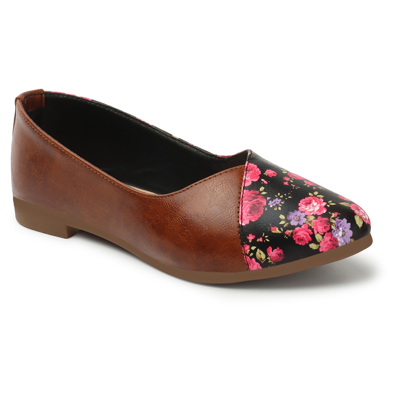 Ladies Hub Ballet Flat, Trendy Slip-on Comfy Ballerina Shoes for Womens Stylish Formal Footwear (Tan & Black, 8) (B0CM9JSKVF) Amazon Price History, Amazon Price Tracker