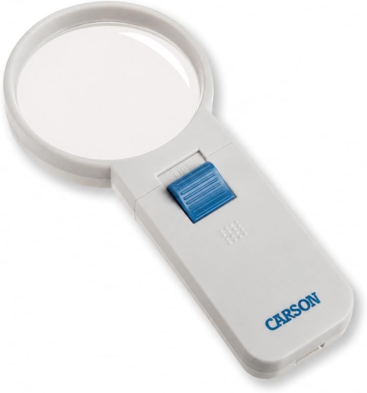 Carson Illuminated LED Lighted 4x Hand Held 3.0'' Aspheric Magnifier (SV-40)