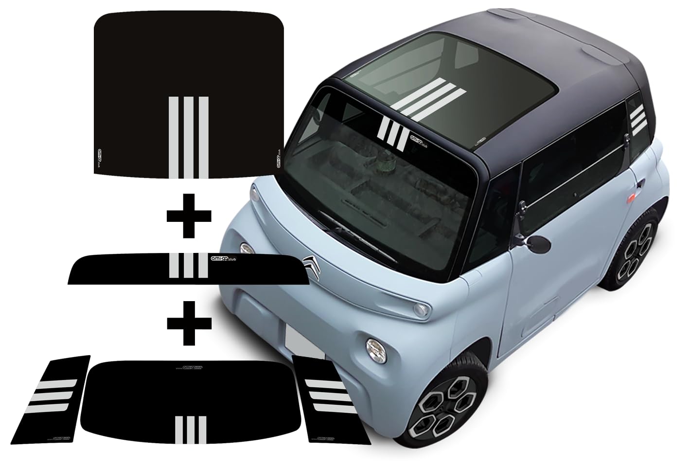 AMI-GO.CLUB Sonnenschutz-Set für Autos, Grau, Vinyl, Auto, VEHICLE_INTERIOR_SHADE