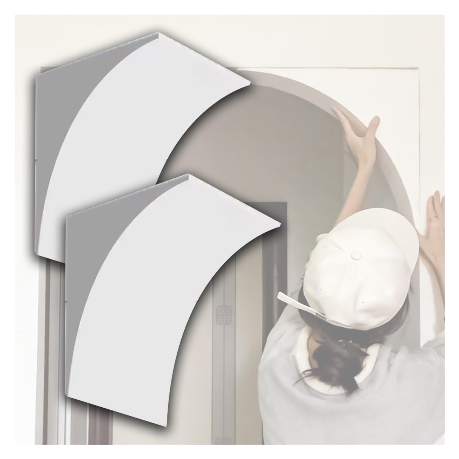 Kit arco in schiuma Modanatura ad arco in schiuma leggera, verniciabile Kit fai da te per arco per porta/armadietto/balcone Arredamento d'interni(7.5x7.5x7.5"/19x19x19cm)