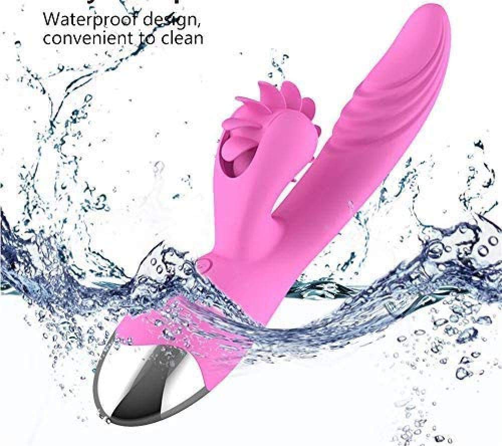 Massaggiatore Portatile Silenziose con Rotazione della Lingua Leccate Massaggiatore Palmare Multi-velocità, Ricaricabile USB Impermeabile per Le Donne