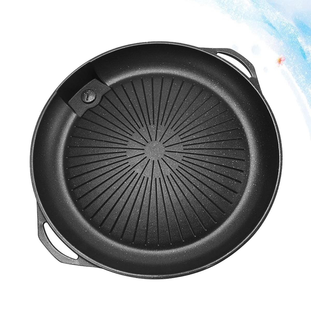 Toyvian Piastra Barbecue Portatile Antiaderente in Pietra Medica Nera