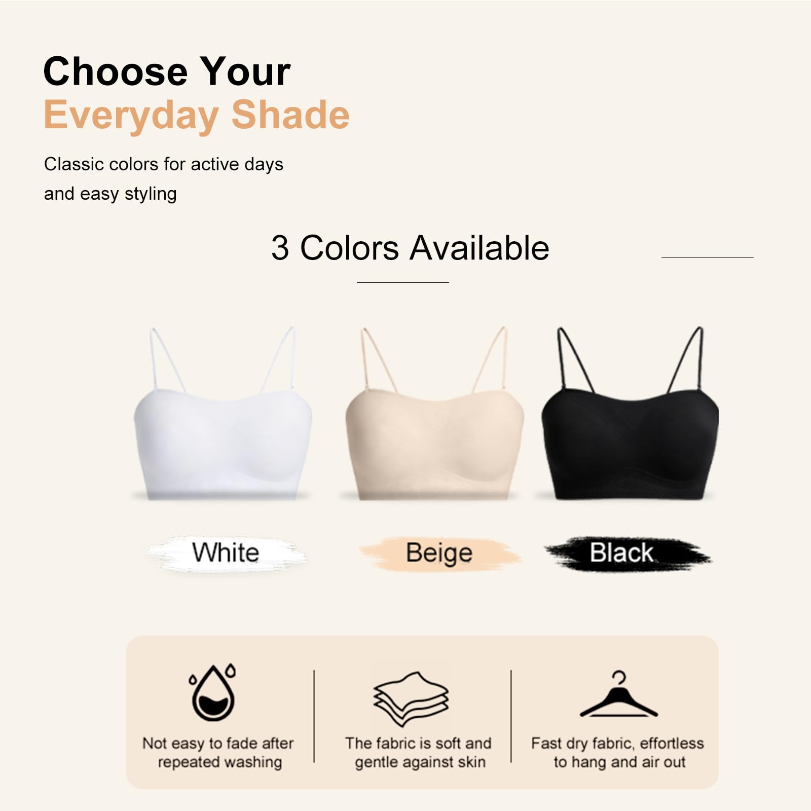 D.DUO Reggiseni senza spalline antiscivolo per le donne Reggiseno a fascia invisibile senza fili Bralette