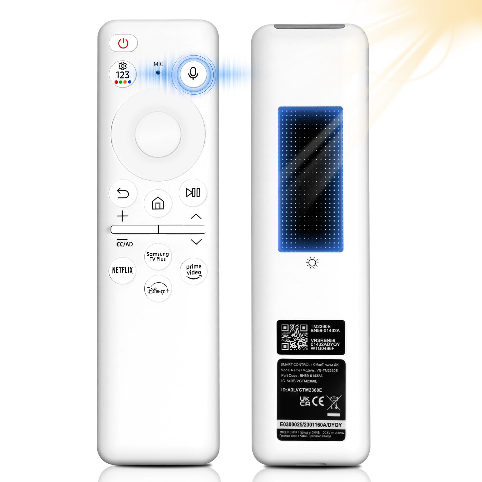 Photo 1 of BN59-01432A Solar Voice Remote Replacement for Samsung TV