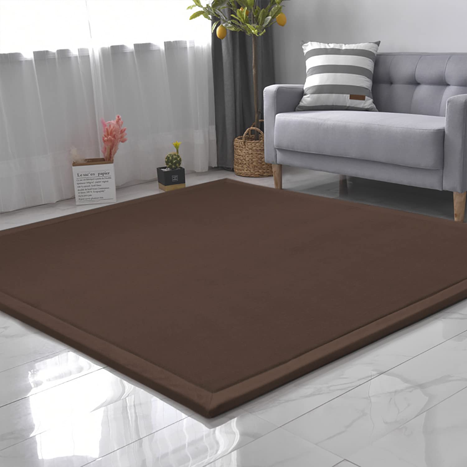 Loartee Coral Velvet Mat Area Tapijten Spelen Kruipmat voor Kwekerij Baby Peuter Kinderen Kinderen, Yoga Mat Oefening Pads
