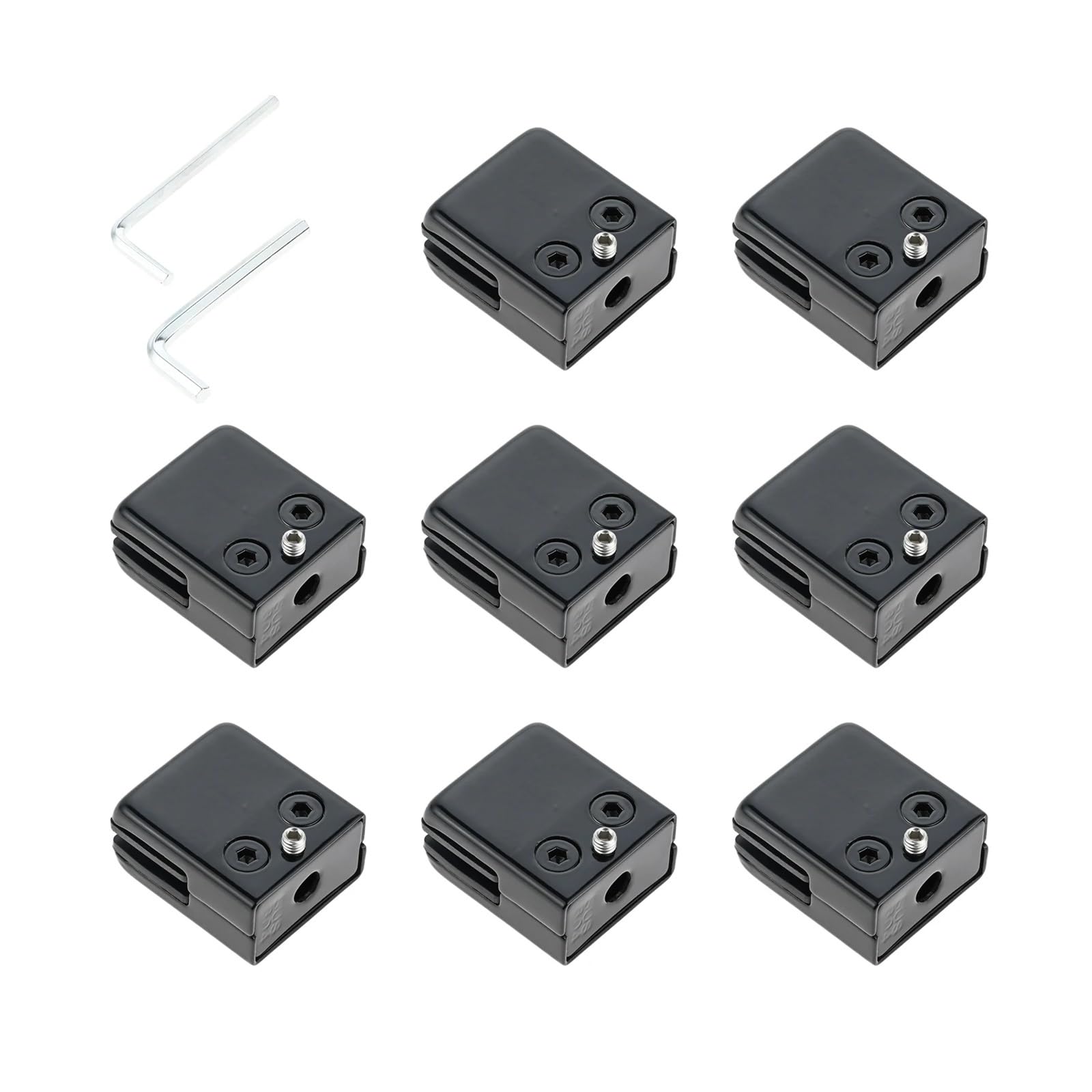 10Pcs Glass Clamps Stainless Steel 304 Glass Clip Bracket for Parapet Stairs Handrail Fit 8-10mm Thickness Glass Black