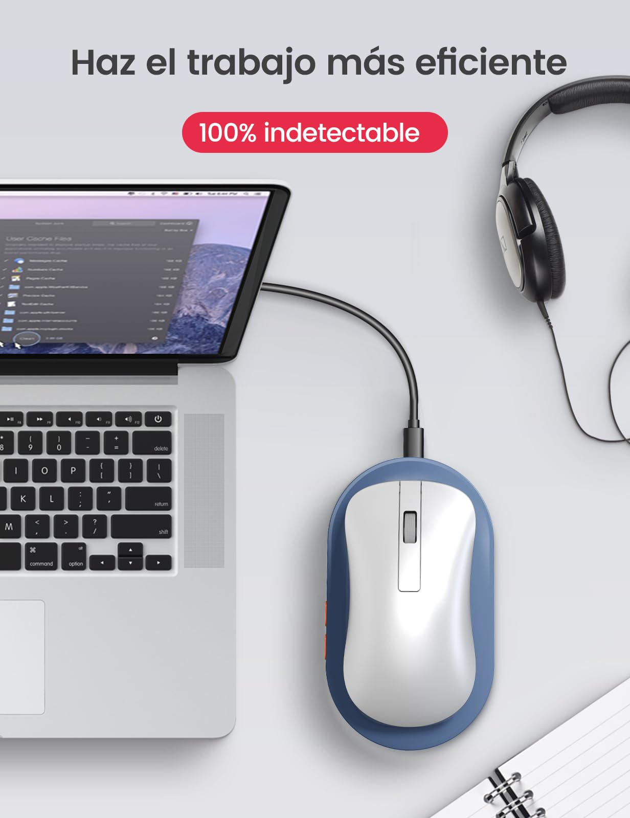VAYDEER Mouse Mover Ultrafino Jiggler con Temporizador Ajustable: Movimiento Silencioso e Indetectable, Sin Necesidad de Controladores para PC