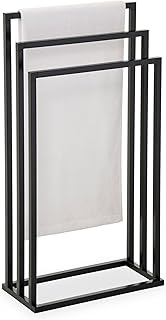 IDIMEX KUNO Metal Hand Towel Stand with 3 Towel Bars, Black