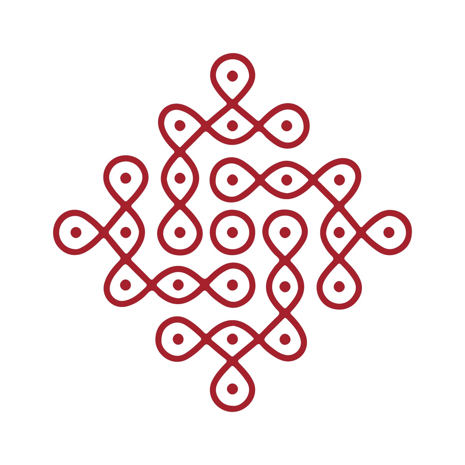 Kolam Wall Sticker for Home Decor | Traditional Rangoli Design 25 x 25 Inch | Easy Peel and Stick Kolam Sticker for Pooja Room Living Room Entrance Festive Decoration (Red)-image-3