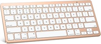 OMOTON Bluetooth Keyboard Compatible with Mac, Compact Wireless Keyboard Compatible with MacBook Pro/Air, iMac, iMac Pro, Mac Mini/Pro Laptop and PC, Gold