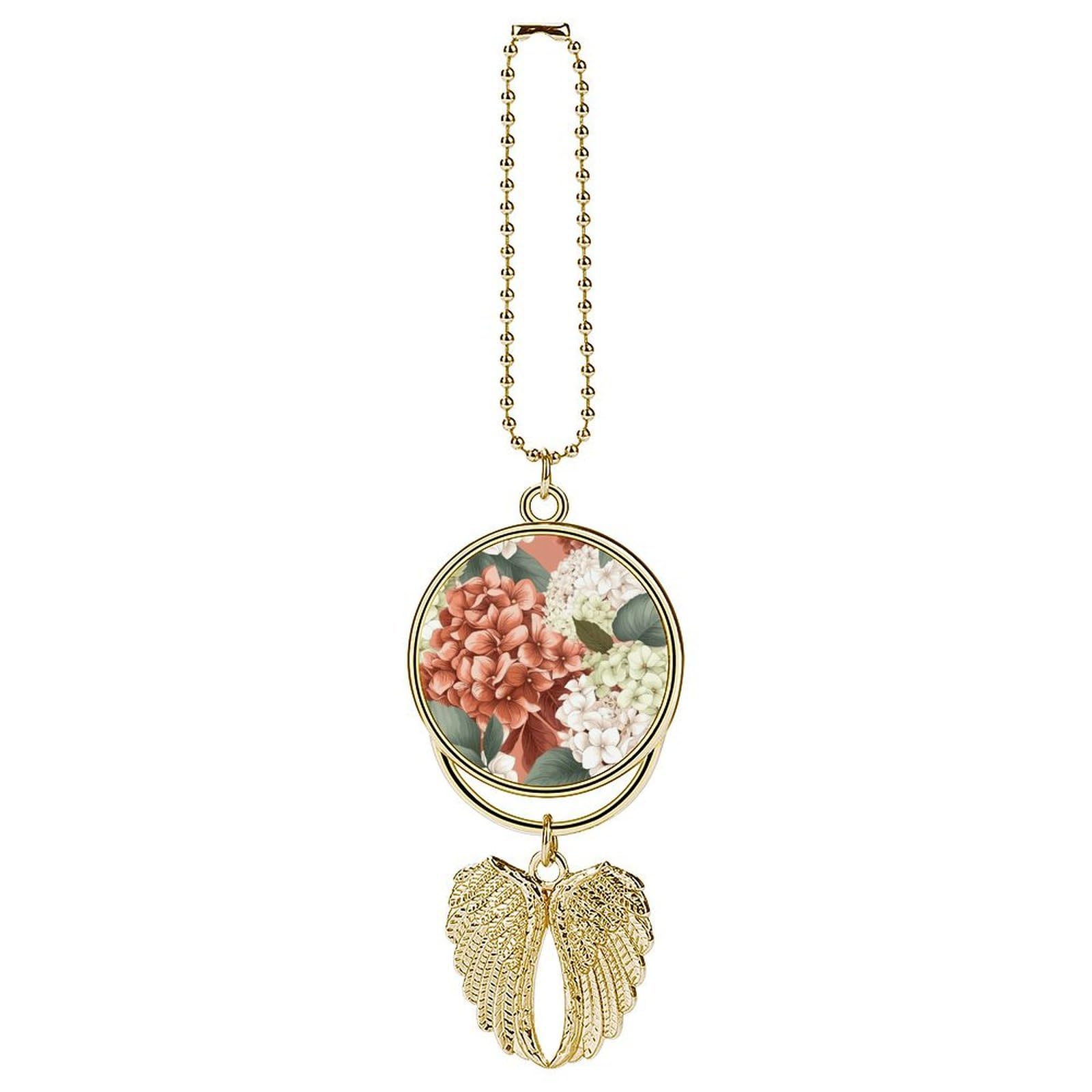 Hydrangeas Car Charm Alloy Car Rear View Mirrors Hanging Ornaments Stylish Car Pendant Funny Auto Hanging Accessories Car Hanging Ornaments Gift for Women Men