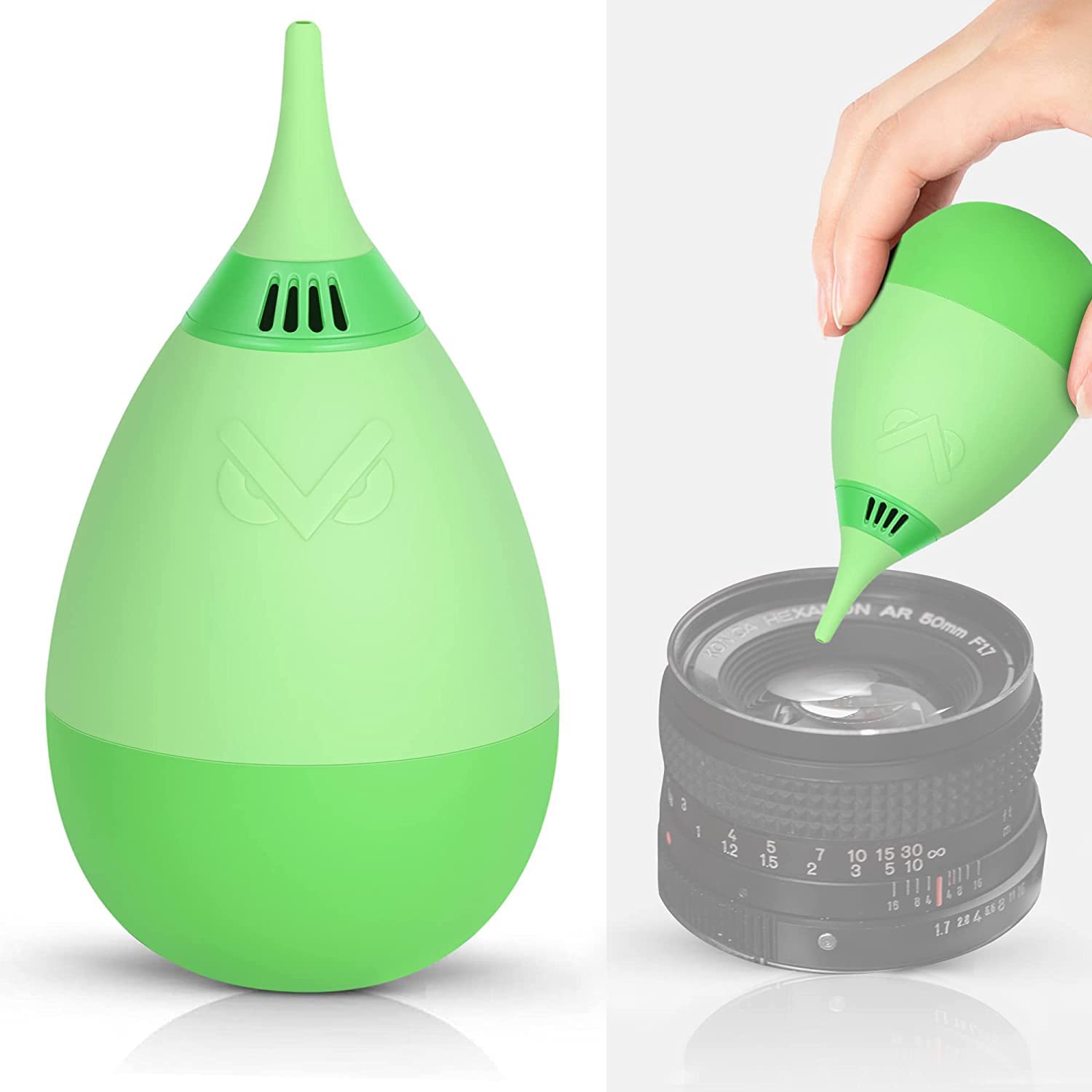 VSGO Filter Air Blaster with Filter Tumbler Design Lens Cleaning Blower Compressed Air for Nikon Sony Canon Digital Camera Lens & Sensor Cleaning,(Apple Green)