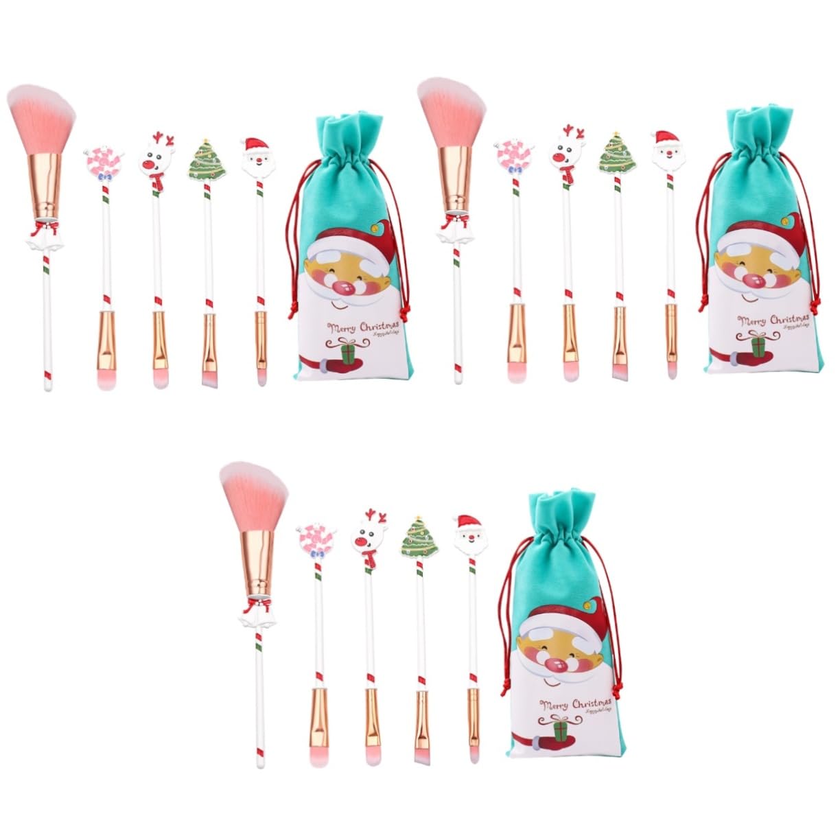 ABOOFAN 18 Stk Weihnachtsbürsten Weihnachtliches Rouge Concealer Pinsel Bürste Für Weihnachtsgrundierung Erröten Mineralische Bürste Lippe Reisen Weiß Werkzeug Weihnachten