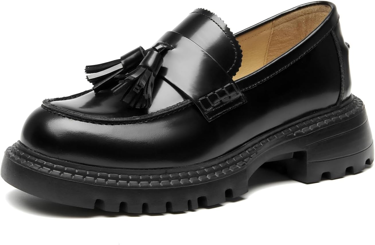 BEAU TODAY Chunky Loafers Women, Lug Sole Loafers Liberia Ubuy