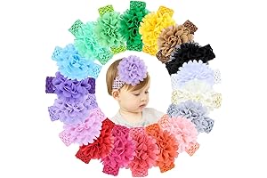 Jollybows 18-Piece Chiffon Flower Baby Headbands