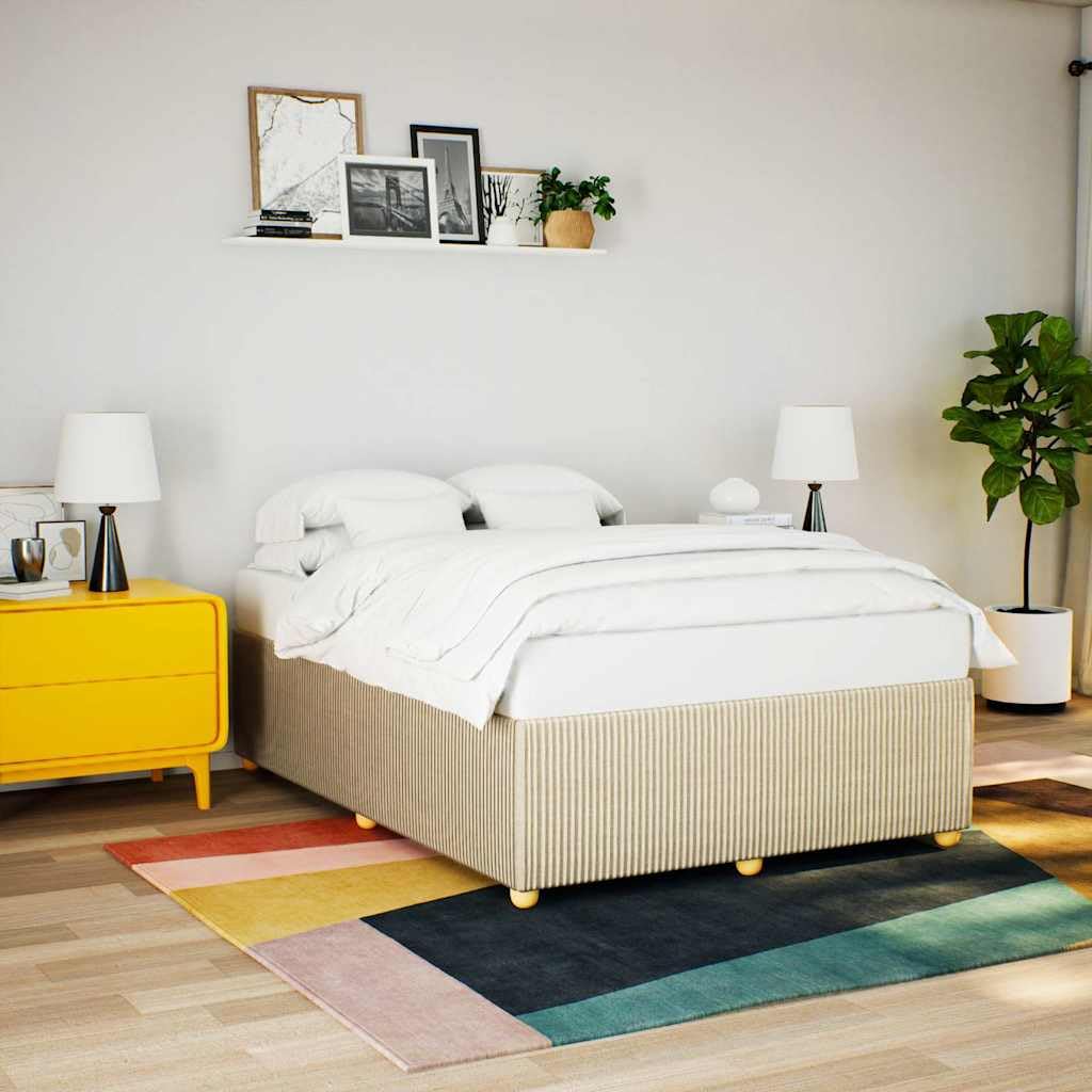 Tessuto imbottito Design elegante Giroletto con doghe 160x200 cm Crema