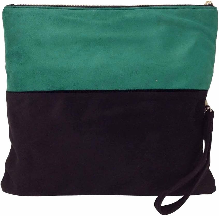 JNB Soft Faux Suede Colorblock Wristlet