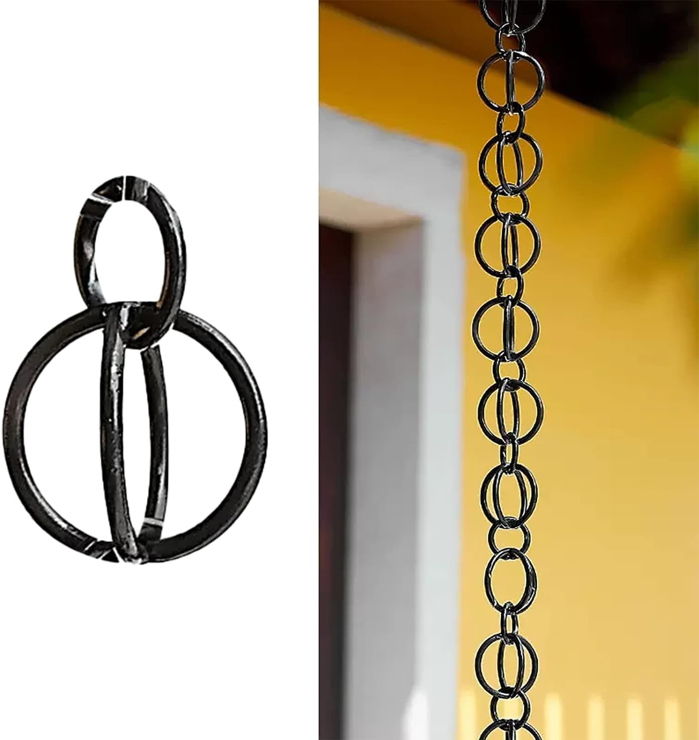 SBCGFY Rain Chain Ring Rain Chain Replacement Downspout For Gutters, Rain Chain Gutter Circle Rain Catcher Wind Chime