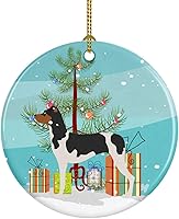 Vista 58 de Caroline's Treasures Adorno de cerámica con cola de perro pastor inglés antiguo para colgar en el árbol de Navidad, para el hogar, Navidad, fiestas