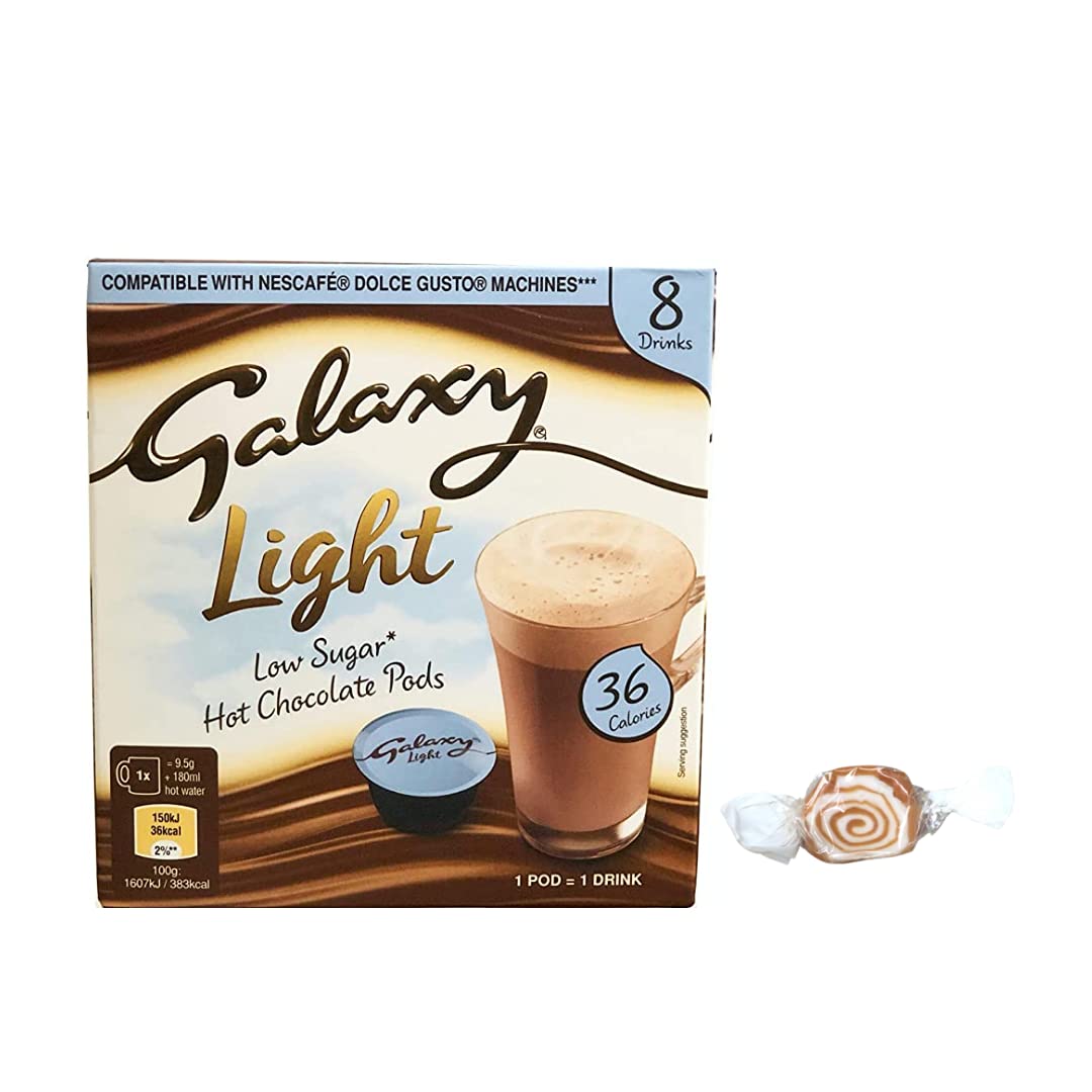 Galaxy Hot Chocolate Pods Variety Selection (Galaxy light) with Bourbon Biscuits and Nuade Toffee