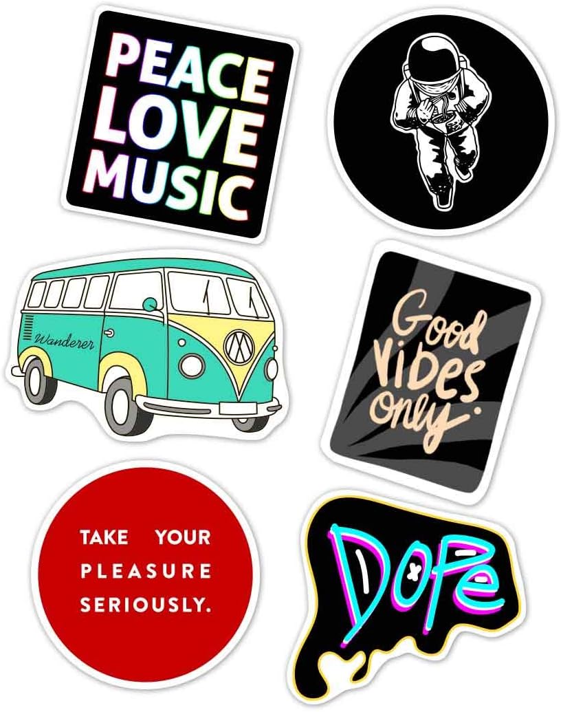 Artangle Vinyl Graffiti Decals Multipurpose Sticker (3 x 3 Inch, Set of 6, Stcomboaa14)