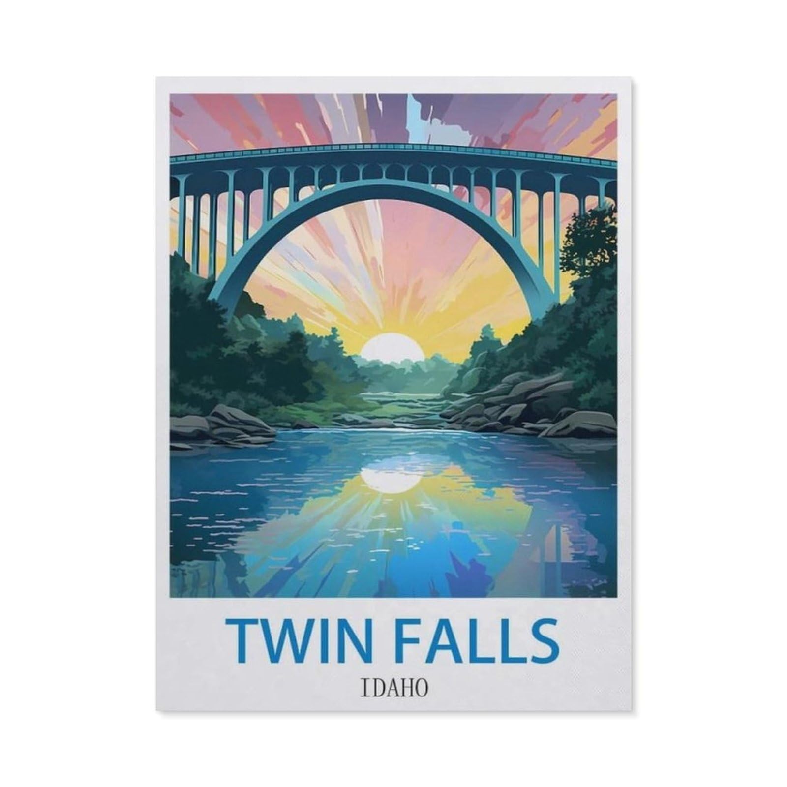 BEAYODKP Twin Falls Idaho，Diamond Painting Kits for Adults - 5D Diamond Painting Kit Full Drill, Diamond Art Kits for Home Wall Decor（30 x 40 cm/11.81 x 15.74 inches）-CM14
