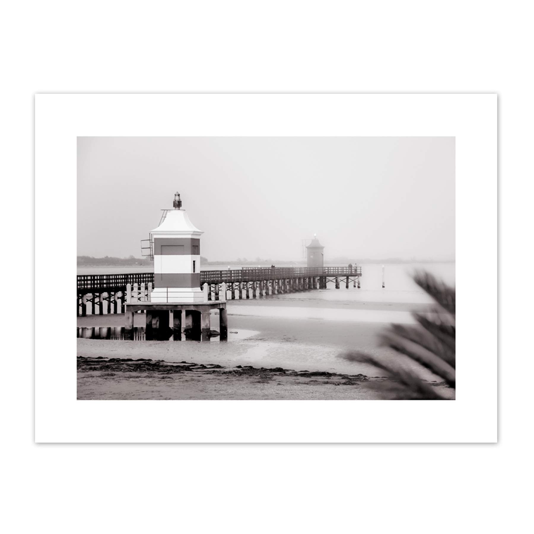Lignano Lighthouse Italy BW Canvas Wall Art Print