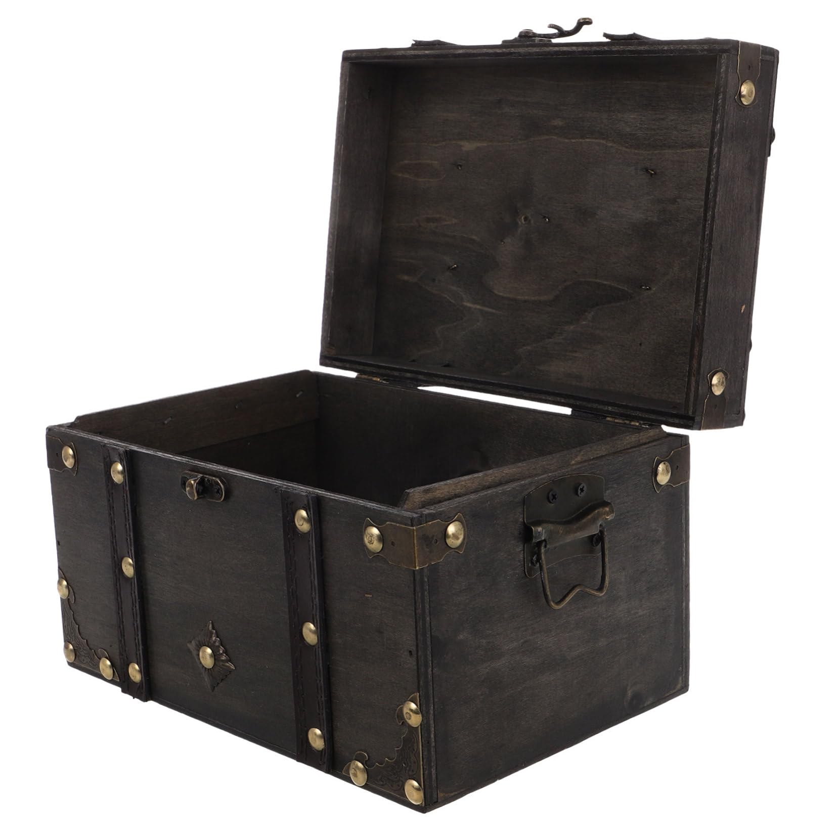 Boîte de rangement bois avec serrure au design vintage et finitions artisanales