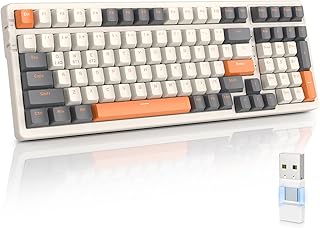 MAGIC-REFINER RK96 Wireless Mechanical Keyboard, Apex Pro TKL Gaming Keyboard, 2.4Ghz/Bluetooth 5.0 Dual Mode 2-in-1 Receiver 100 Key Hot Swappable MX Keyboard Linear Red Switch for PC/MAC/Tablet