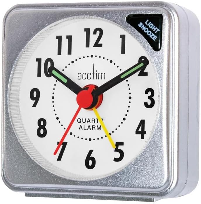 Acctim "Ingot Travel Alarm Clock, Silver, Mini