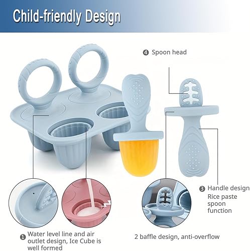 Miniatura 4 de Moldes de silicona para paletas, mini moldes para paletas de leche materna con palos para bebé, máquina de paletas para morder leche materna