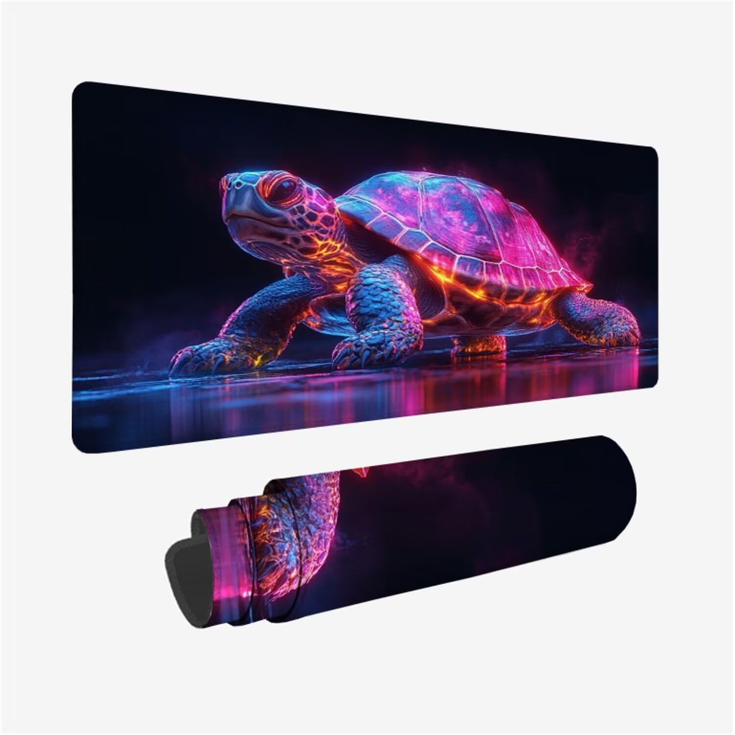 Podkładka pod mysz z żółwiem realistyczna podkładka pod mysz 1500 x 800 x 3 mm pod ręką akcesoria do gier, podkładka pod mysz do klawiatury z przeszytymi krawędziami i antypoślizgowym tyłem, wysoka