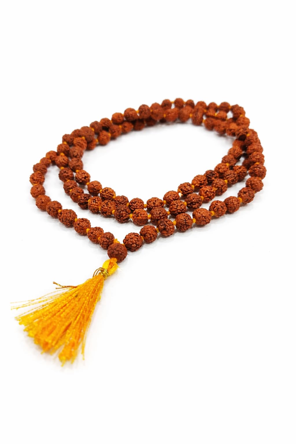 108+1 Beads Original Nepali 5 mukhi Rudraksha Mala (6mm) – Natural Brown Beads with Yellow Tassel | Self Certified Spiritual Prayer Mala-image-36