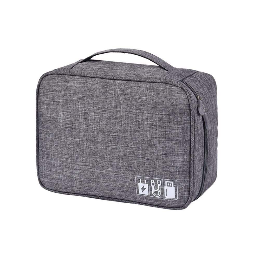 Beauenty Electronic Organizer,Waterproof Electronic Accessories,Portable Cable Organizer Bag for USB Data Cable,Card,Charger,Cellphone,Mini Tablet(Grey)