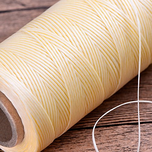 Hilo encerado para coser cuero 1 mm beige 284 yardas miniatura 5