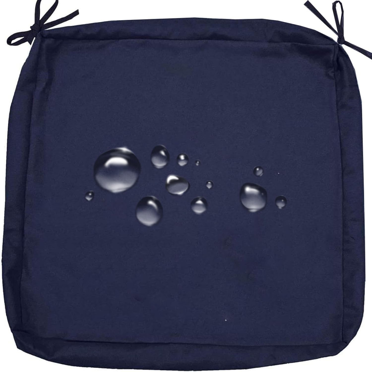 Waterproof Garden Cushion Sofa Cover Furniture Outer Zipper Design,Patio Chairs Cushion Slipcover with Ties Washable Replacement Cover for Rattan(Dark blue,45x45x5cm)