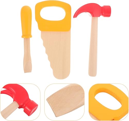 Miniatura 3 de jojofuny 1 juego de juguete de martillo de madera, juguetes de herramienta de simulación, herramientas de mantenimiento de martillos de simulación,