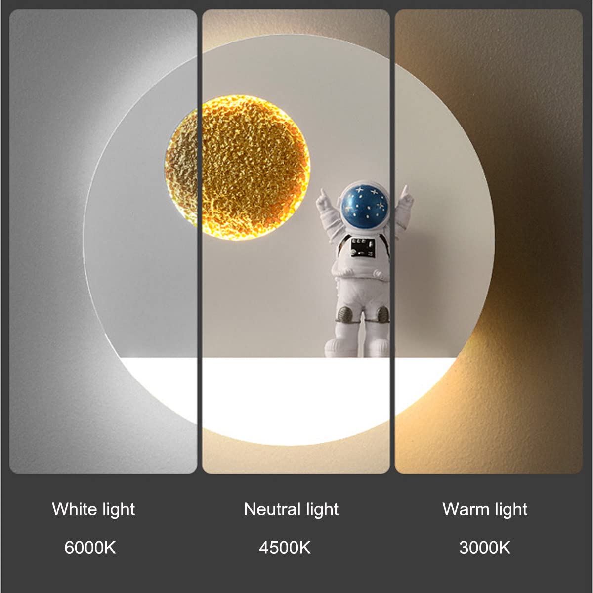 Lampada da parete LED Bambini con Telecomando, 12W Moderna Applique da Parete Astronauta Lampada da Comodino Cameretta Bambini per Ragazzi Ragazze Camera da Letto Metallo Lampada a Muro (A2)