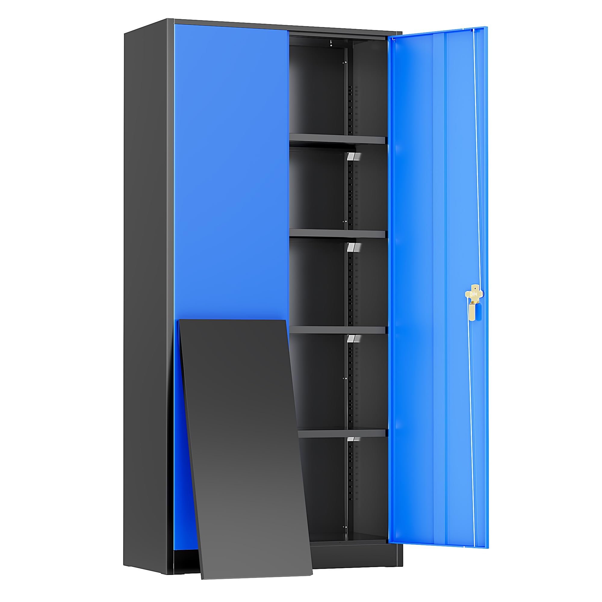 Greenvelly Metal Storage Cabinet, 72" Steel Garage Cabinet with Doors and Adjustable Shelves, Metal Cabinet with Lock,Tall Metal Office Storage