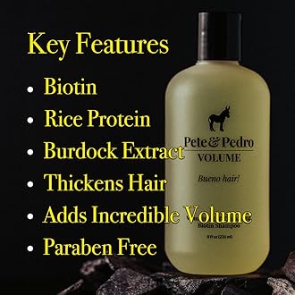 Pete & Pedro VOLUME - Volumizing & Thickening Biotin Hair Strengthening Men's Shampoo | As Seen on Shark Tank, 8.5 oz.
