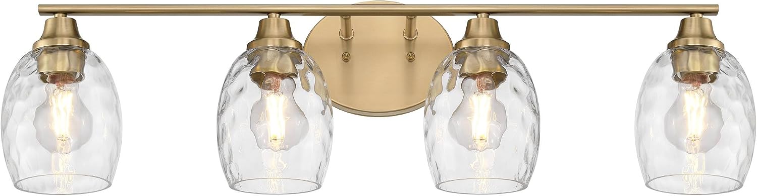 Possini Euro Design Possini Euro Stellan 30 1/2" W Satin Brass 4-Light Bath Vanity Light